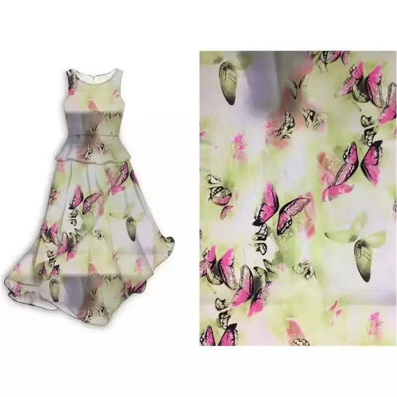 Stock Lot 100% Polyester 75D High Twist Georgette Moss Crepe Pearl Chiffon Fabric for Garment