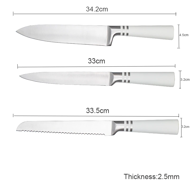 5 Piece Stainless Steel Kitchen Knives set with Ultra Sharp Blade and hollow Handle