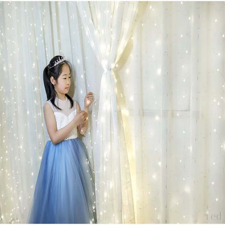 Warerfall LED 8 Modes USB Powered Fairy Copper Wire String Light Waterproof Connector Bedroom Wedding Backdrop Party Garden