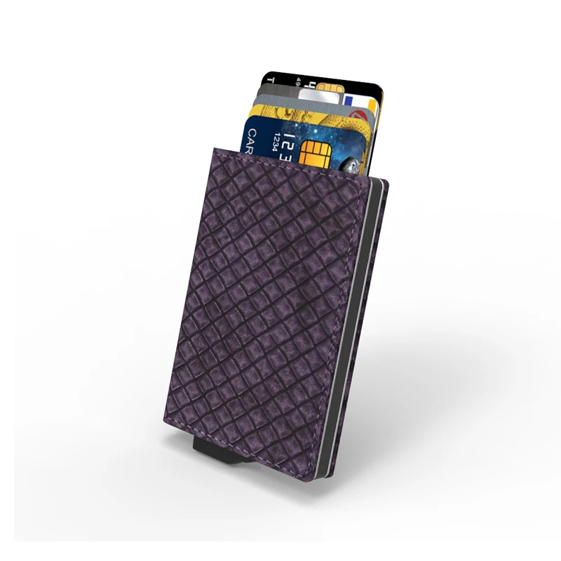 Td-Lt71 Factory directly front pocket wallets thin card holder slim aluminum leather wallet