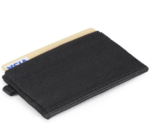 Minimalist Small Wallet Card Holder Minimal Slim Front Pocket Elastic Wallet for Men & Women