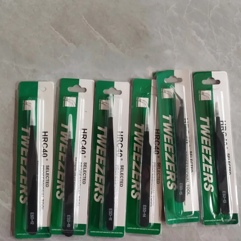Wholesale Factory Professional Removal Tip Curved Tweezers Anti-Static Tweezers