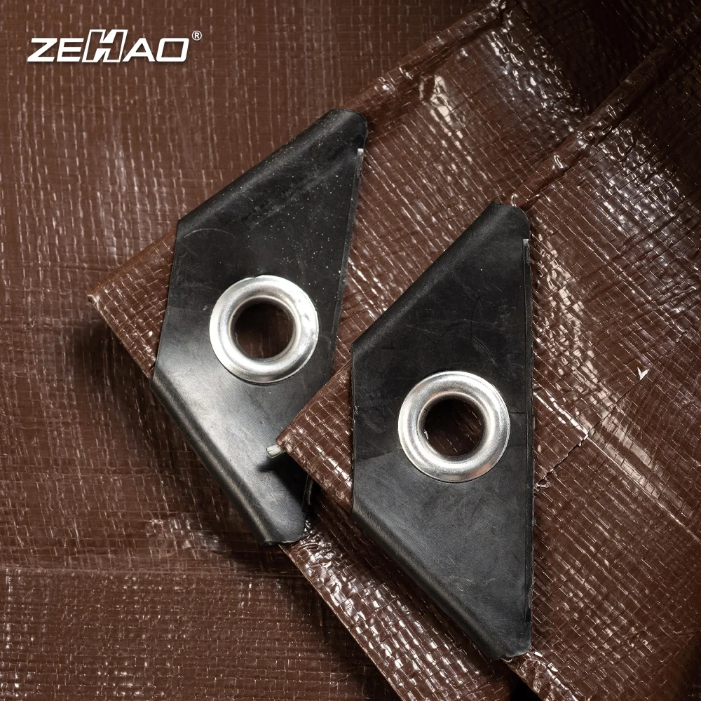Zehao Uv Treated Waterproof Fabric  Plastic Tarp With Eyelets Truck Bed Boat Cover PE Material Tarpaulin