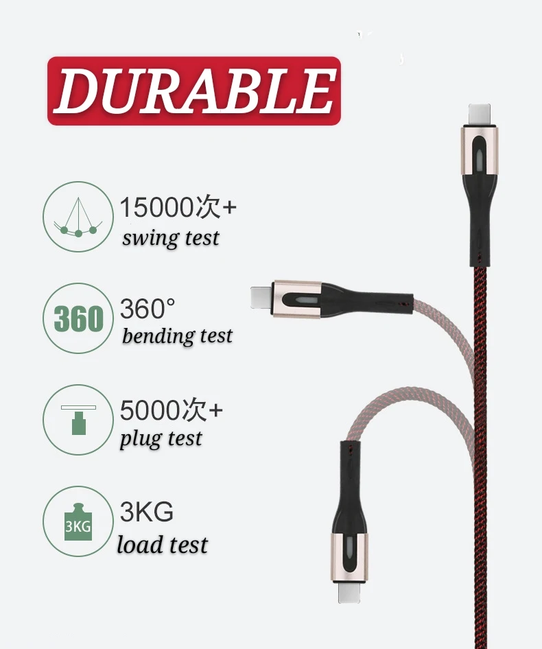  Светодиодный TYPE-C Usb кабель с нейлоновой оплеткой USB Type-C для быстрой зарядки 2 0 usb C Huawei Samsung передачи данных зарядный разъемом типа