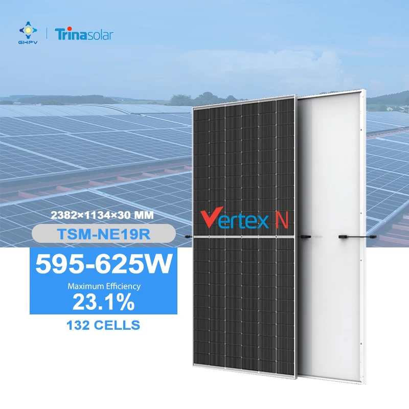 600W Solar Panel Trina Bifacial Tsm-620 595W 605W 610W 615W 620W 625W Tier 1 Mono Trina PV Modules In Stock Eu Warehouse