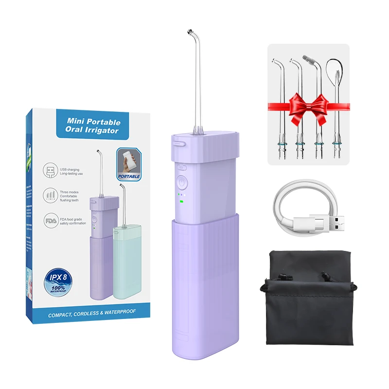 
3 modes usb charging 140ml water tank dental care water flosser teeth brush on desk 