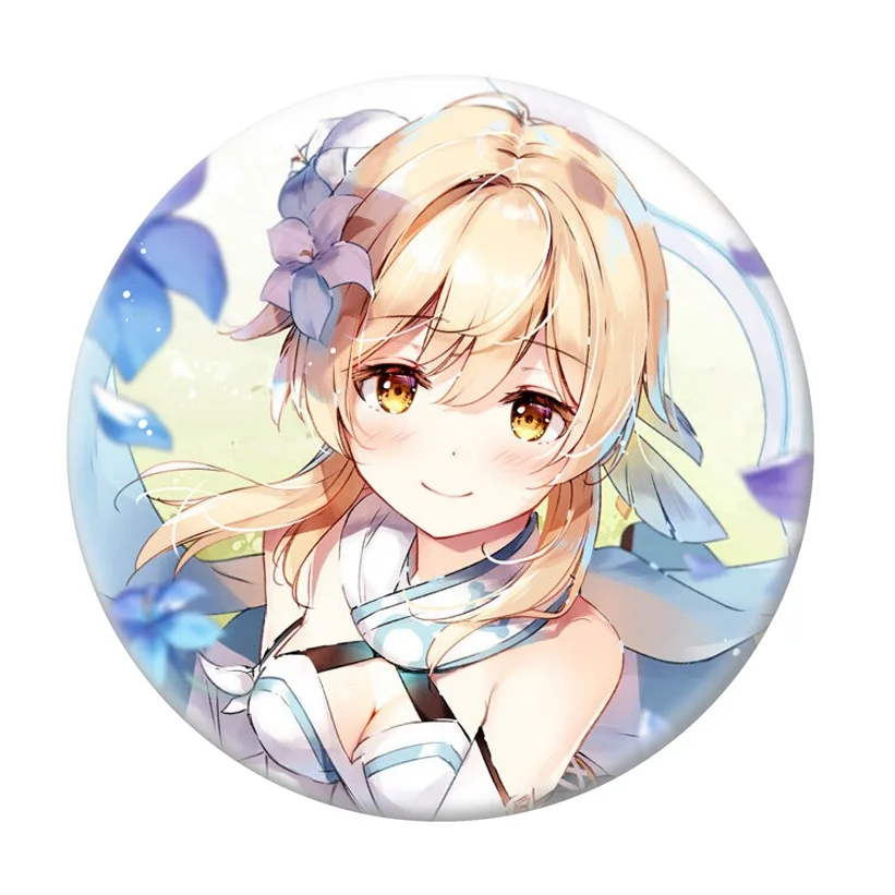 genshin Impact traveler heroine lumine hutao kawayi cute game badges