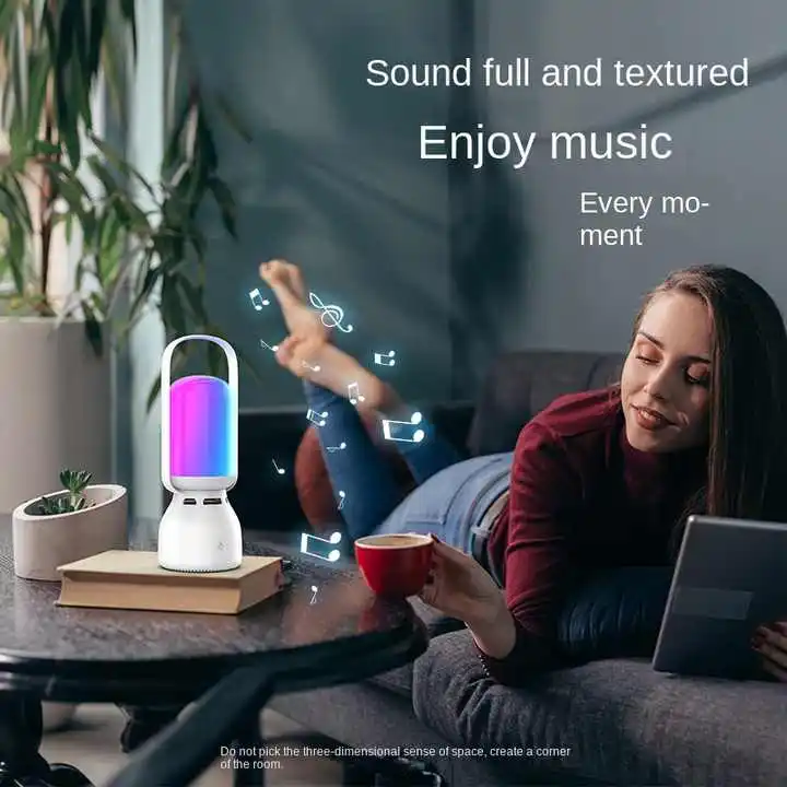 JMK New Portable Wireless Colorful Sound Audio Lamp Adjustable Gear Recharging RGB Outdoor Handheld Camping Lantern Speaker