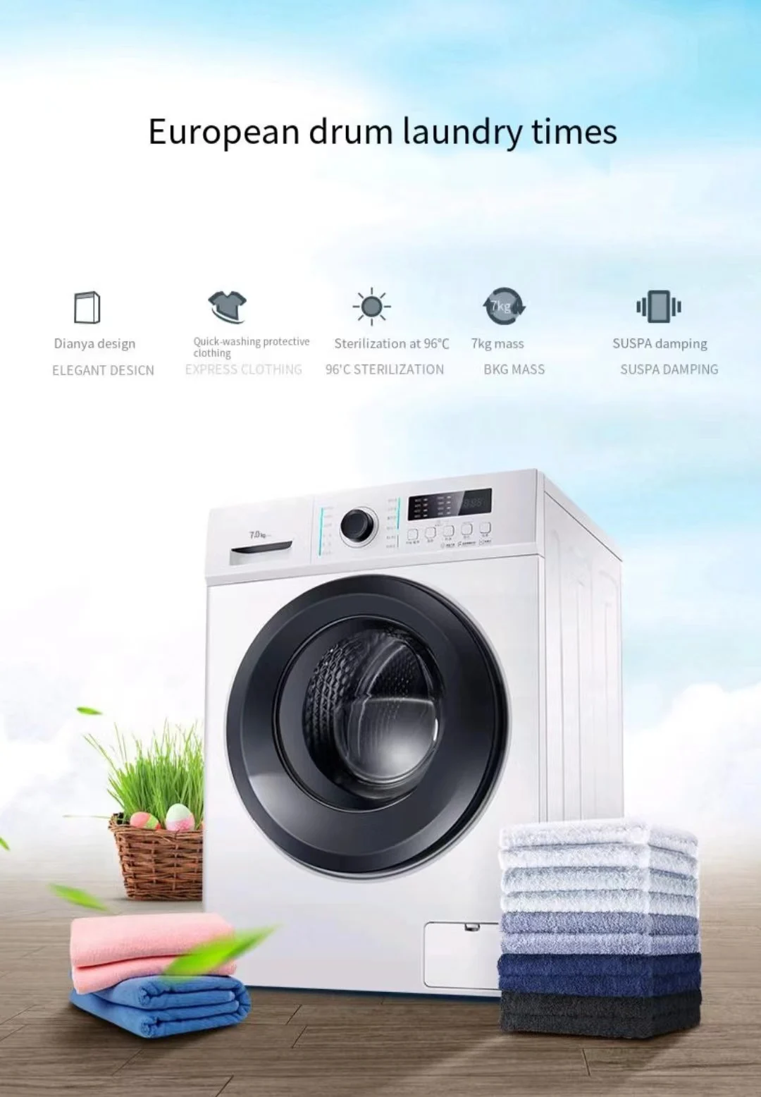 Popular Clean washing machine front-load washers Dehydration mini washing machine portable Control temperature motor drum