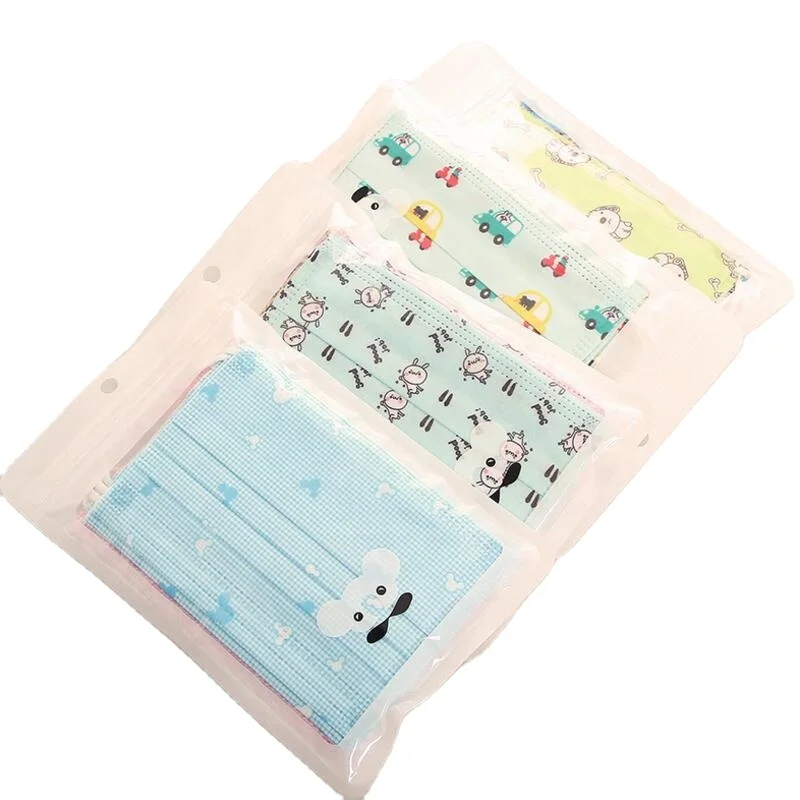 Face mask for children blue pink printing 3-plys best price manufacture