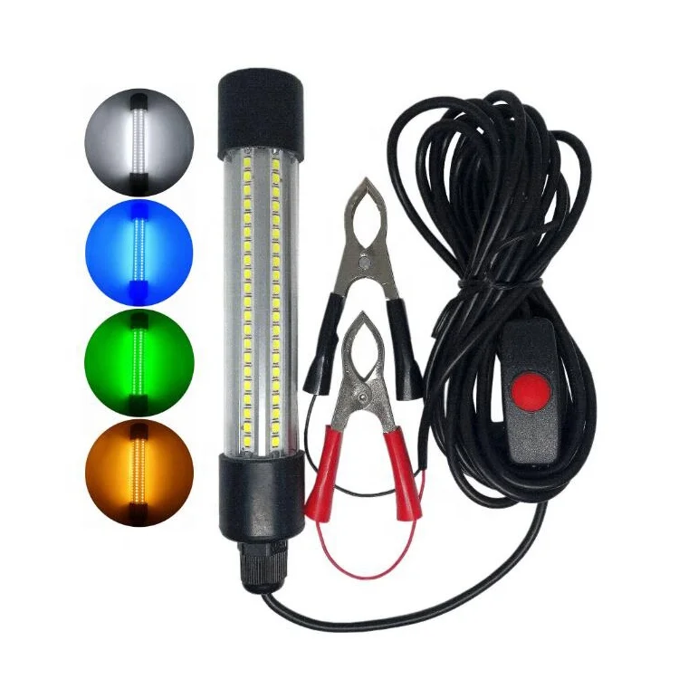 Waterproof IP68 Ac/dc 12-24V Night Fish Finder Submersible Boat Attracting Bait Lure Tube Lamp 13W Led Underwater Fishing lights