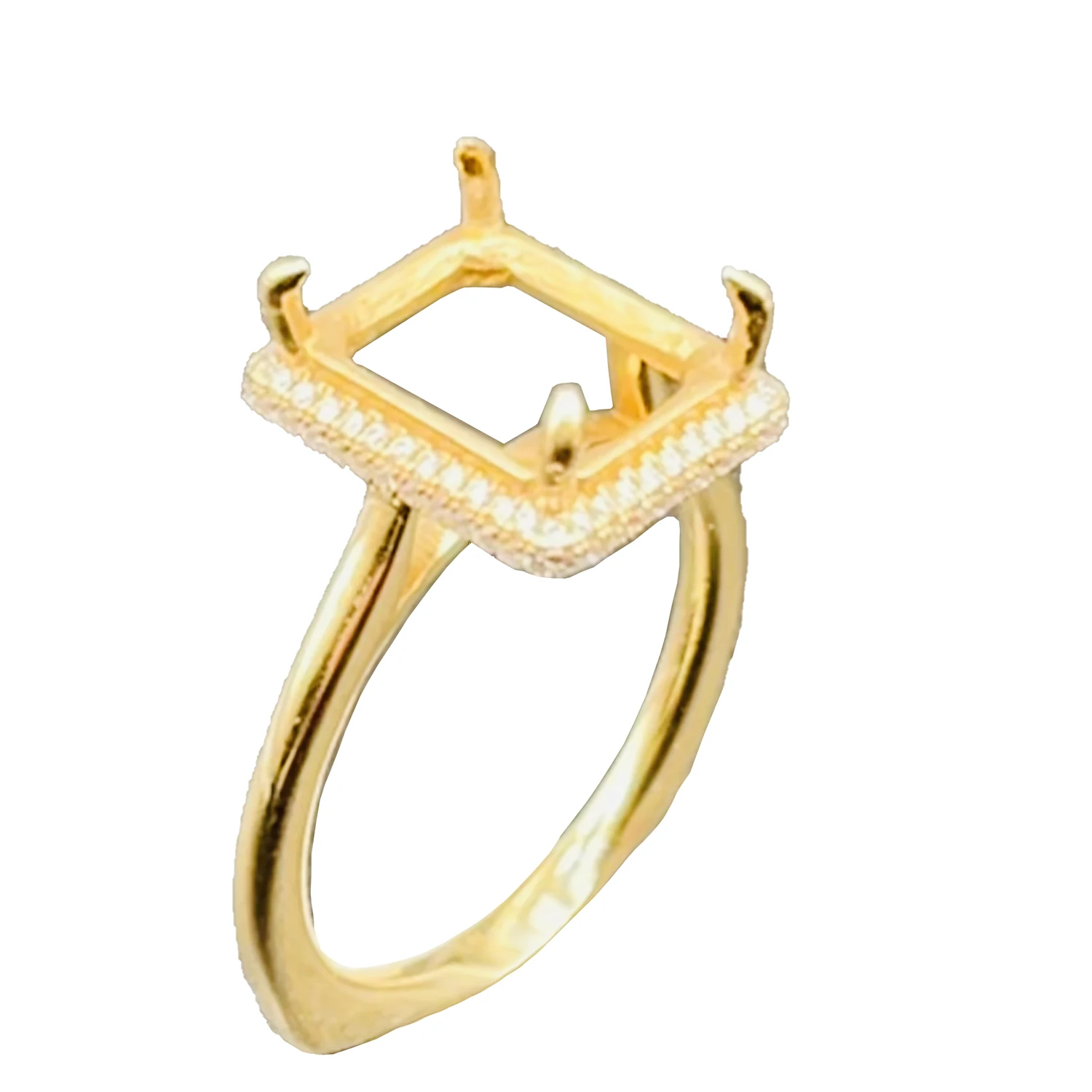 Wholesale 9K/14K/ 18k Solid Gold Semi Mount Ring Setting Without Stones