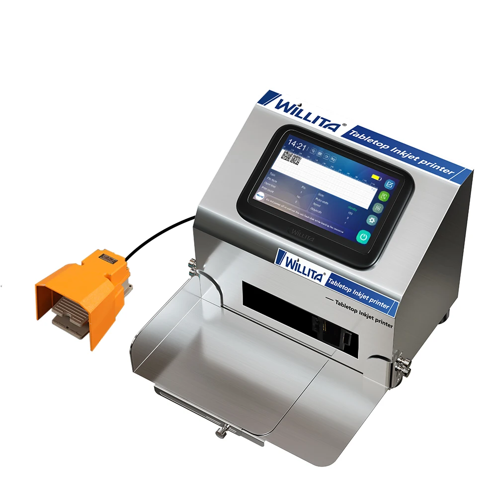 China Manufacturer desktop Expiry Date Continue Handheld Inkjet Code Solvent Ink Printer with Linux system