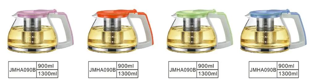 Top quality fashion design heat-resisting glass tea & coffee pot tea kettle with lid and infuser