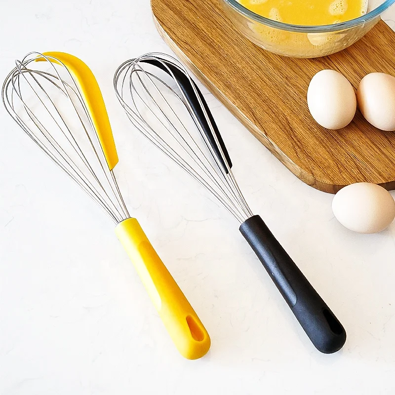 12 inch Egg Blender Beater 2in1 Egg Manual Silicone Balloon Whisk With Spatula & TPR Handle