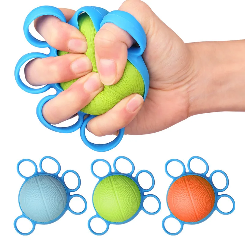 Physical Therapy Finger Exercises Grip Strength Trainer Stress Ball 5-Finger Hand Grip Strengthener
