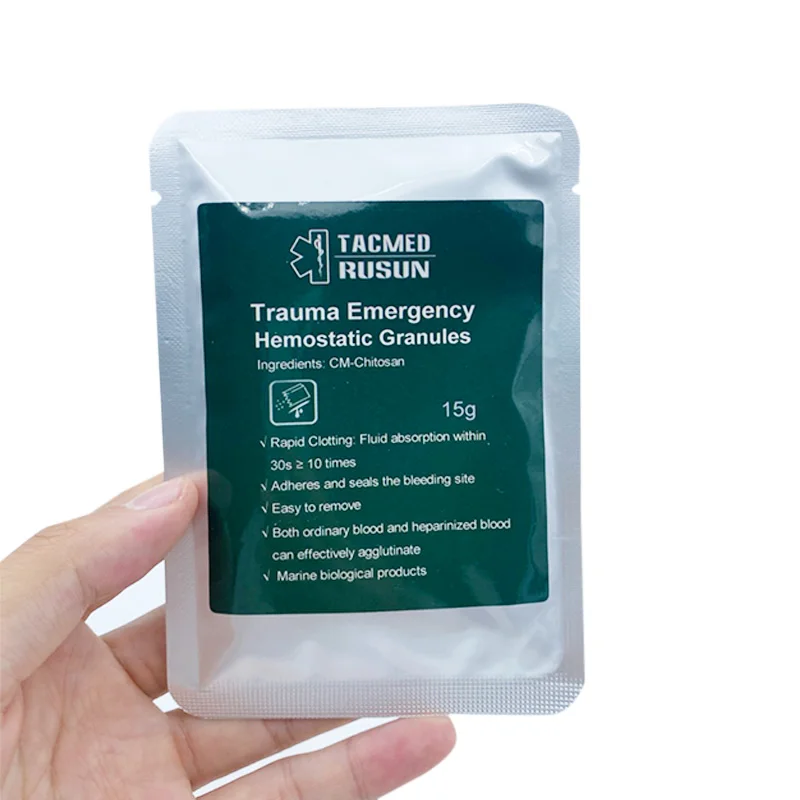 The Best Effect Hemostatic Powder Carboxymethyl Chitosan Granule Powder Wound Dressing 15g/6g bag Better Than Celox