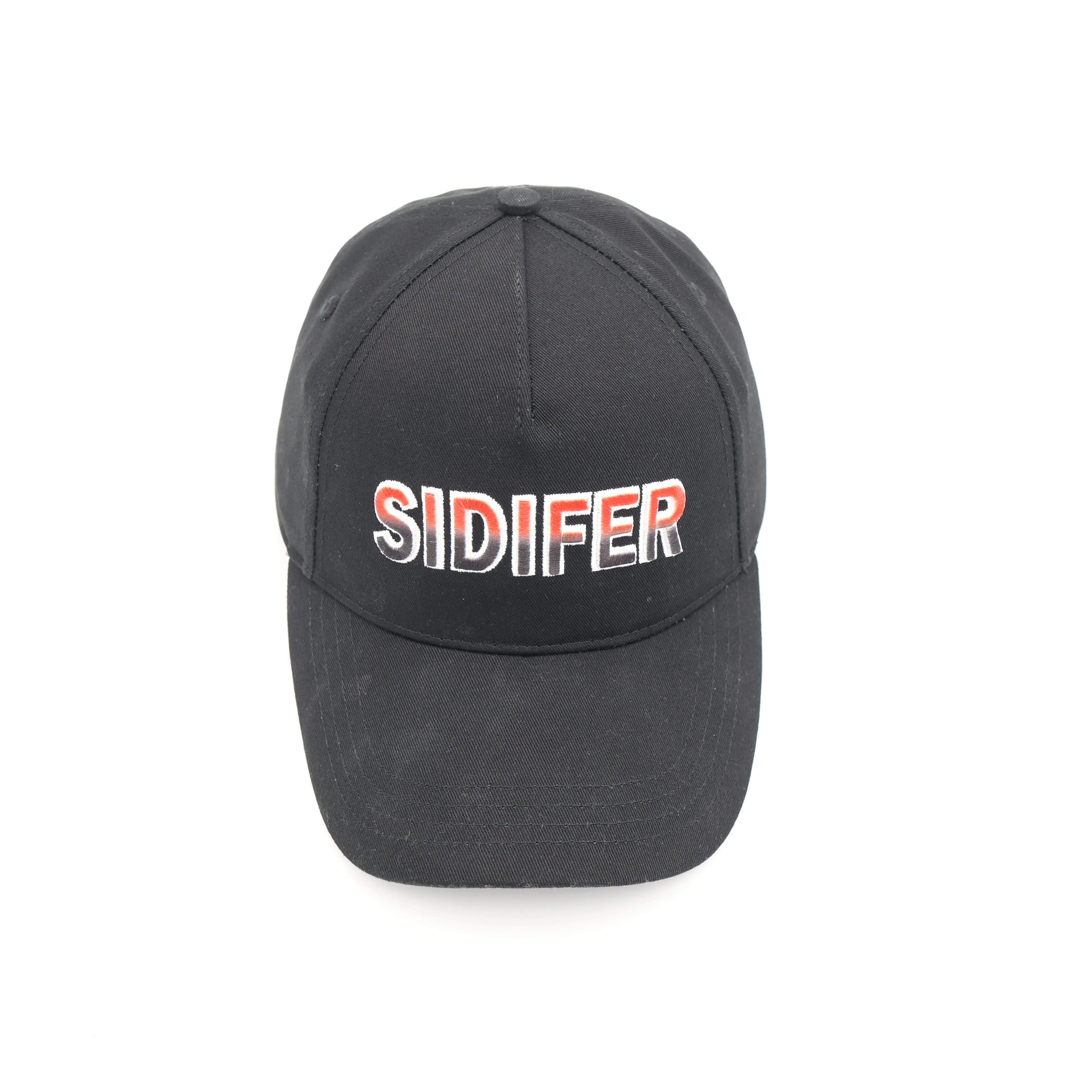 Ethically Made Plain Black Pure Cotton sublimation print 3D Embroidery Letter Costumes Face hat Full Custom Sports Baseball Caps