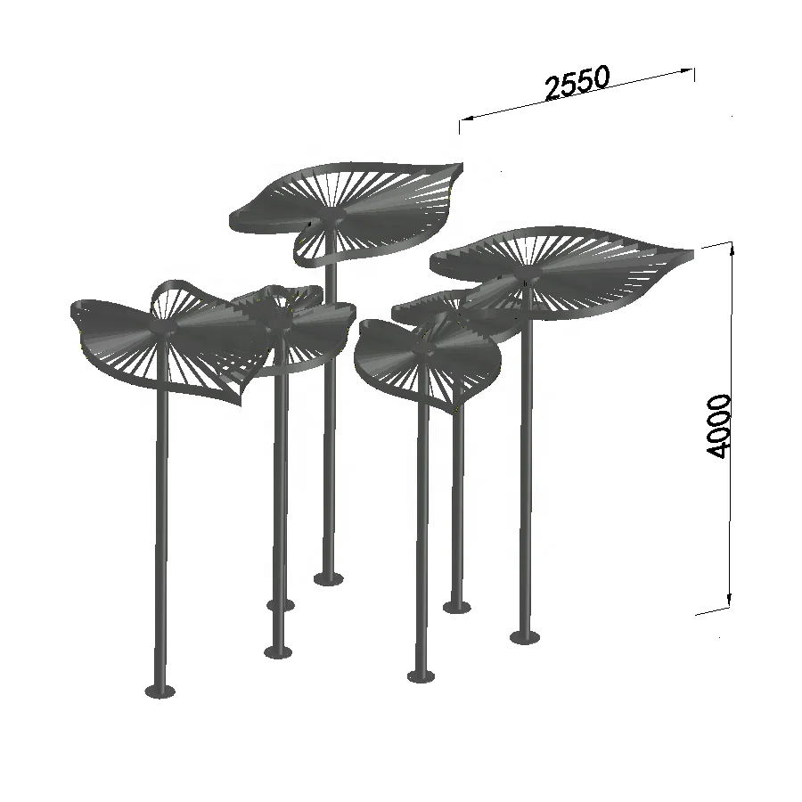 IP65 leaf sculpture solar  modern 3d plants led decoration artist new type fashion outdoor landscape lamp motif tree lighting