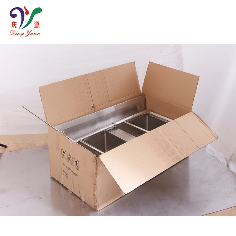 Custom size commercial 201 304 stainless steel restaurant sink compartment kitchen sink table