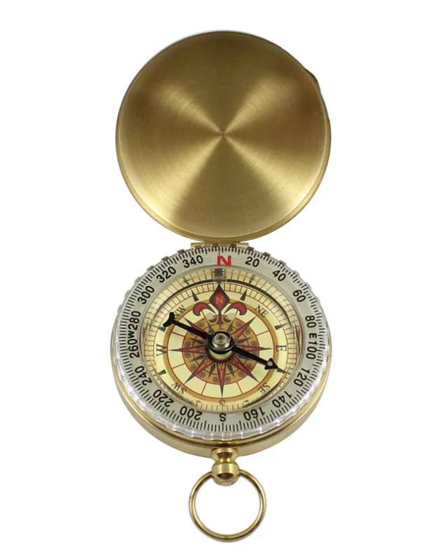 New Portable Travel Hiking Outdoor Classic Brass Luminous compass Camping Pocket Watch Style Compass for Sale