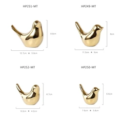 Nordic creative golden ceramic bird handicraft small ornaments living room home soft decoration table