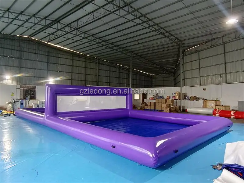 Customized inflatable sports game water volleyball court inflatable volleyball court pool for sale