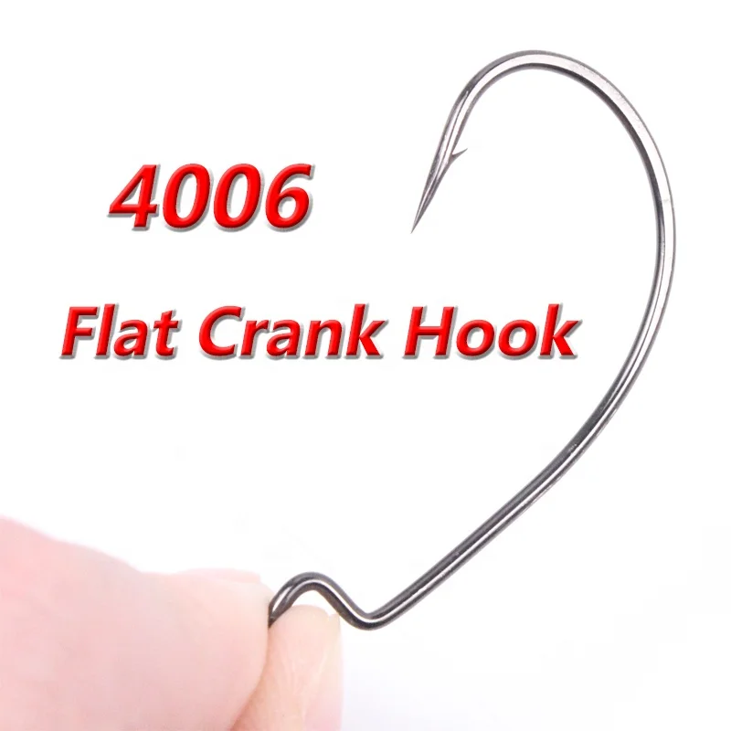 T-Bait Wholesale In Stock 4006 High-Carbon Steel Crank Hook High Quality Fish Hook Raw Lead Soft Bug Hook For Ocean Boat Fishing