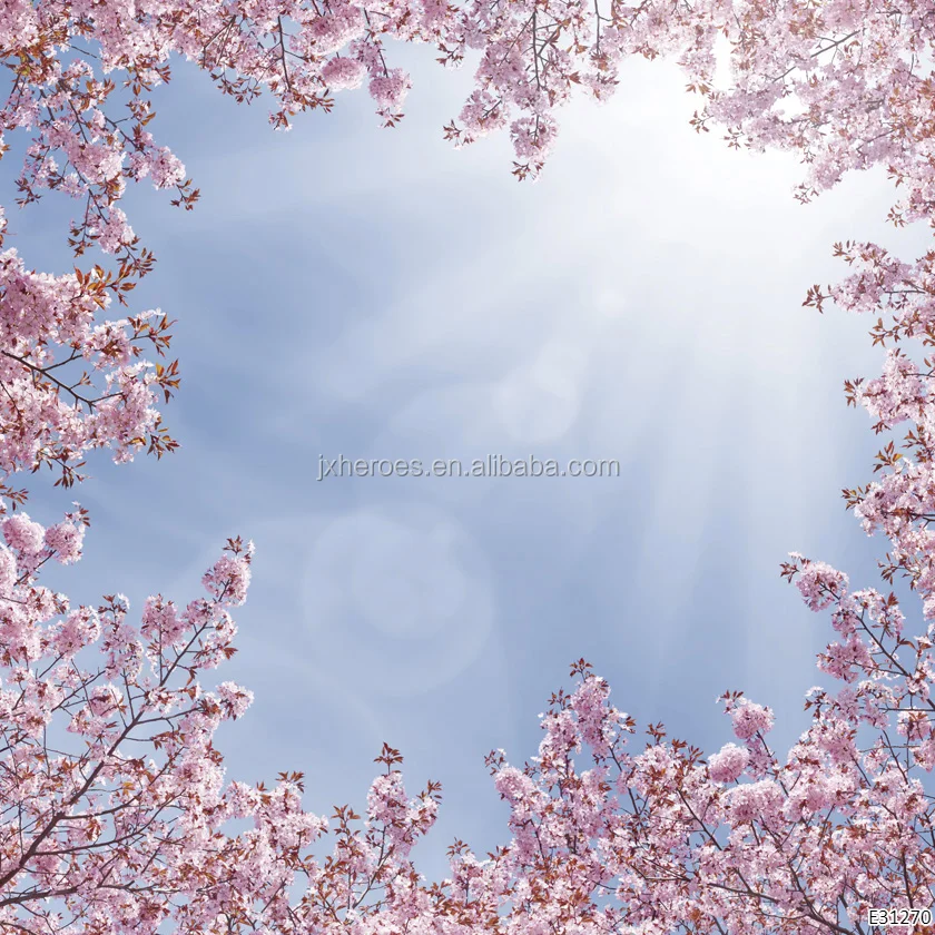 Fresh Nature Four Seasons Forest Sky 3D Ceiling Wallpaper for Home Decoration