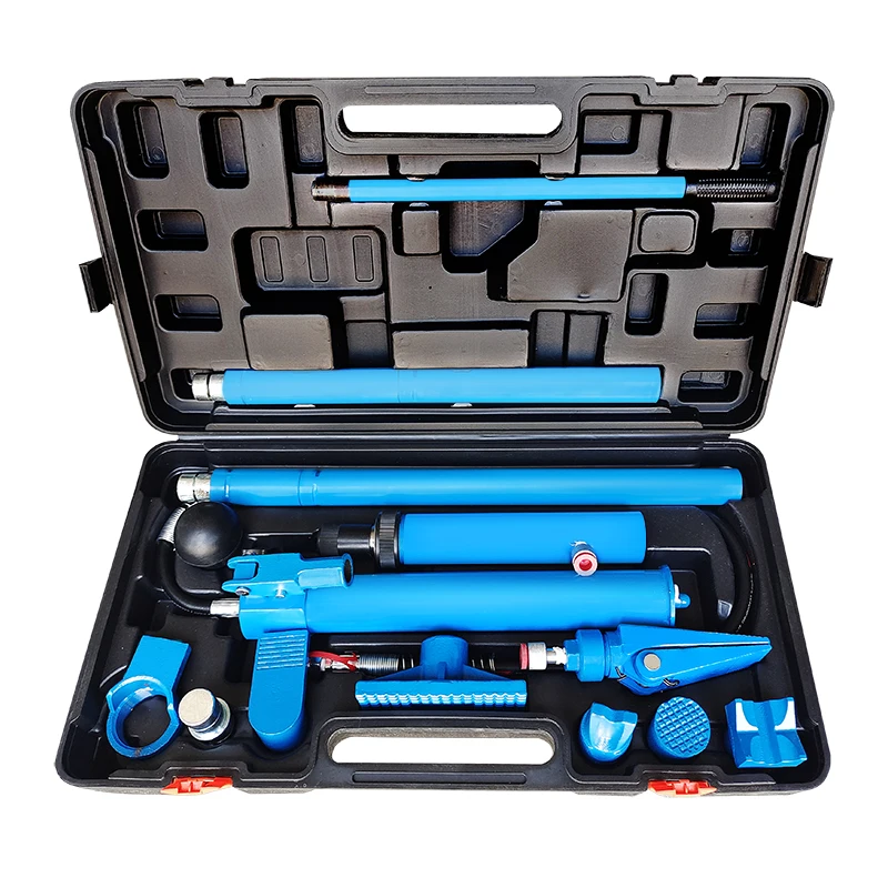 Frame Repair Kit Repair Vehicle Equipment Portable 10 Ton Porta Power Hydraulic Jack with plastic box