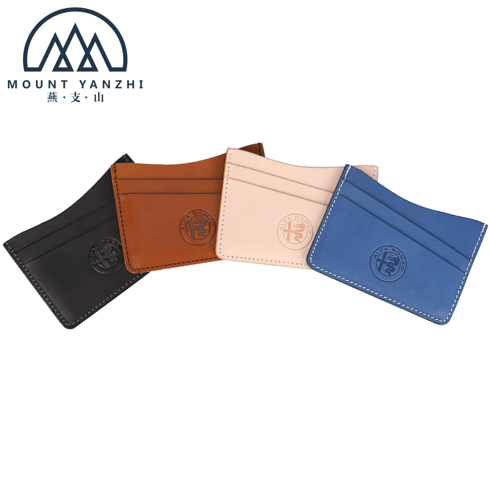 Wholesale New Arrival Designer Unisex Vegetable Tanned Leather Genuine Leather ID Badge Cardholder Credit Card Wallet Holder
