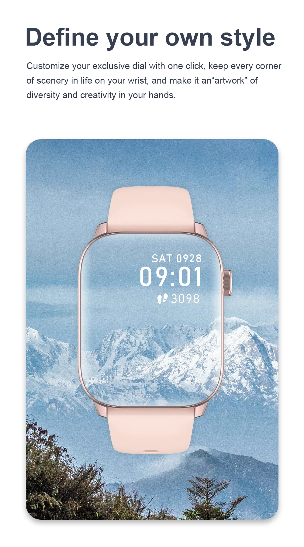 Fashion Smartwatch Kw76 Full Touch Screen For Men Women Fitness Tracker Heart Rate Monitor Reloj Smart Watch