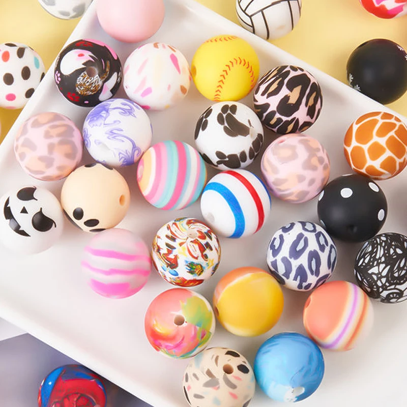 Hot Selling Silicone Beads Portable Travel-Friendly Silicon Teething Beads For Keychain