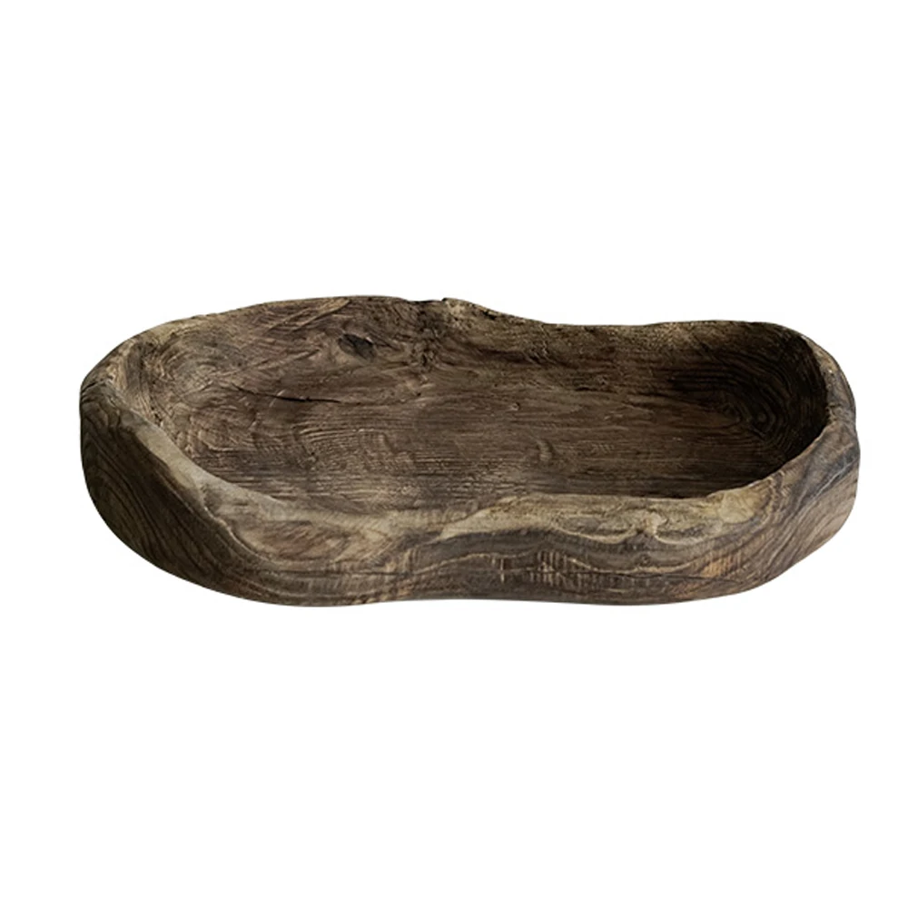 Wooden tray quiet wind retro solid wood snack tray candy tray household living room