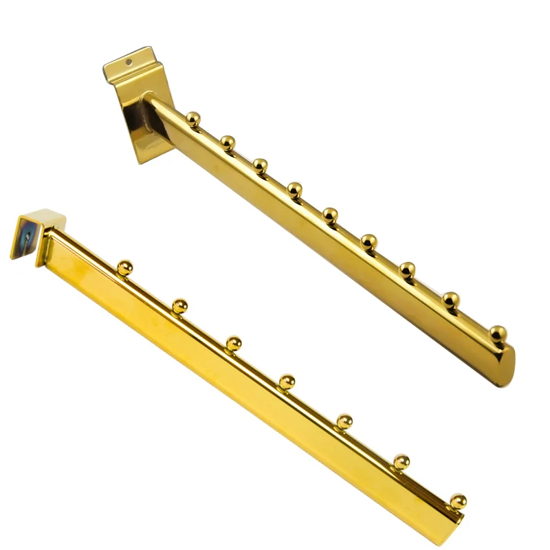 Factory Direct Supply High Classic Clothing Slot Plate Display Oval Golden Hook for Convenience Store