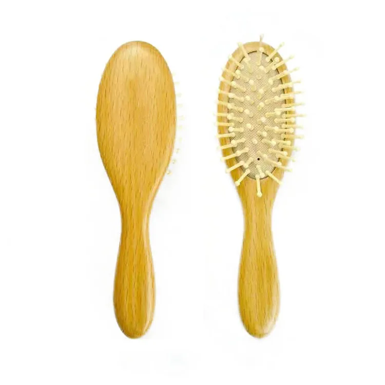 baby products 2021 trending online 2-Piece Soft Wool Wooden Baby Hair Brush and Comb Set Grooming