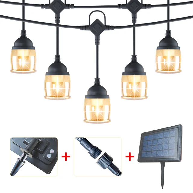 Led Solar Decorations outdoor RGB Light String For Wedding Party Patio Backyard Cafe String Light waterproof IP65