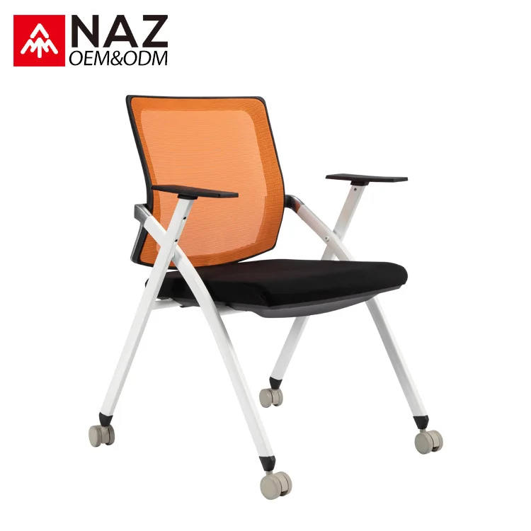 
Factory direct high quality folding office conference chair mobile training chair 