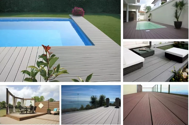 WPC  terrace decking Wood plastic planks solid panel composite cladding outdoor decking floor board 140*25mm