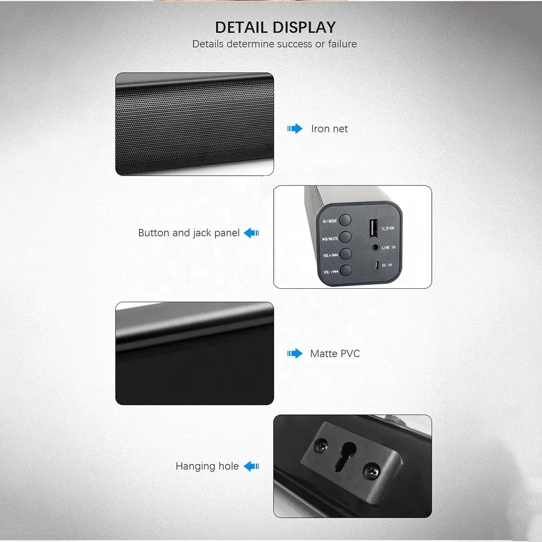 Factory Outlet Home Theatre System Soundbar Sound Bar With Built In Bass USB FM For Tv Speaker Bar