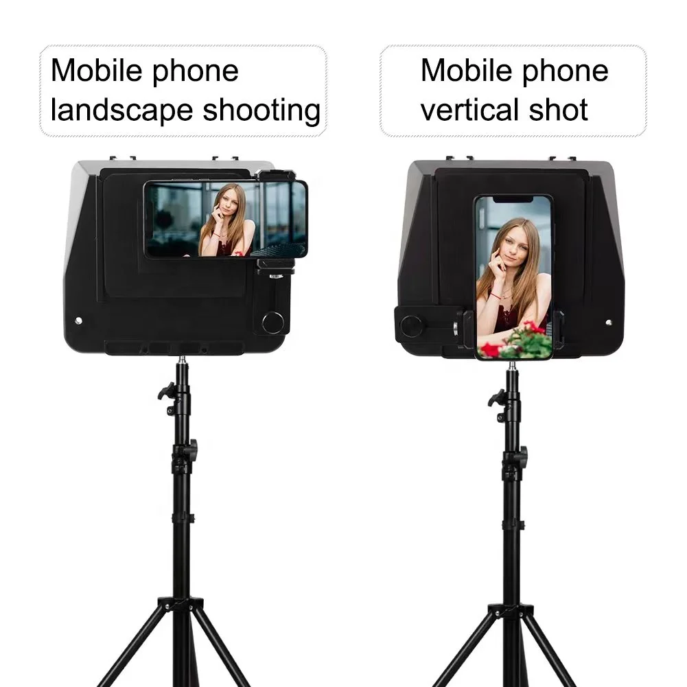 Phone and DSLR Recording Mini Teleprompter Portable Inscriber Mobile Teleprompter Artifact Video With Remote Control