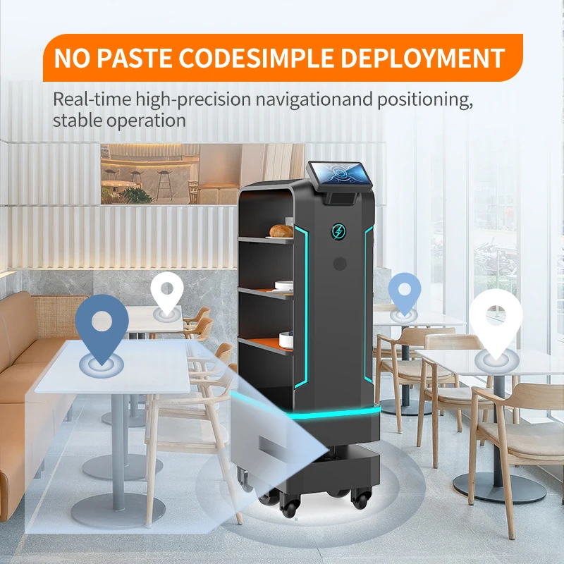 ShenZhen Technology Intelligent Obstacle Avoidance Restaurant Waiter Automatic Food Truck Flash Food Delivery Robot