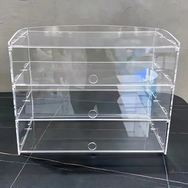 Custom Bread Shop Counter Top Acrylic Box Cake Pastry Display Case Bakery Display Cabinet