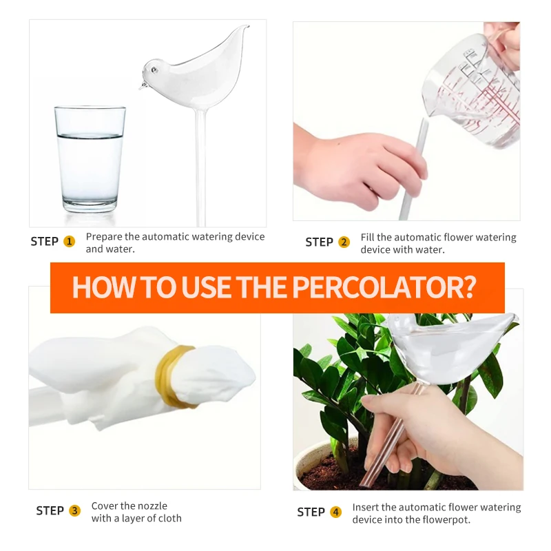 Little Bird-shaped Automatic Dripper Plant Water Drip Bulbs Dripping Ball Plant Watering Tool Flower Pot Watering