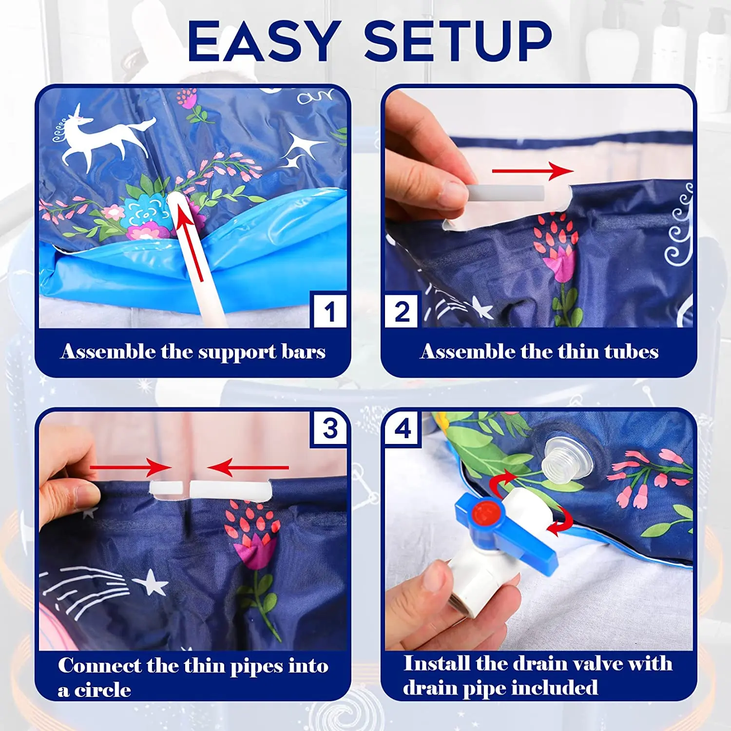 Portable Foldable Bathtub Free Standing Soaking Bath Tub for Shower Stall Folding Bathroom Spa Tub with Pillow