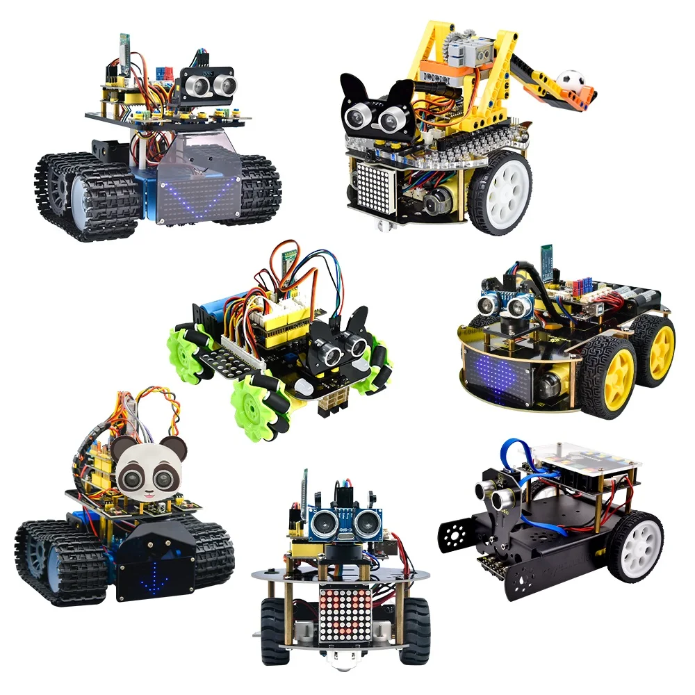 Custom DIY Mini Tank Robot Smart Stem Educational Toy Robotics Training Kit Programmable Study Robot Car Kit For Arduino