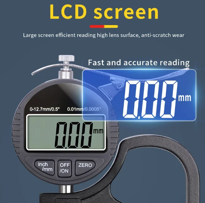 M-301 0-12.7mm Electronic Digital Thickness Meter Gauge for Paper Film Leather Thickness Measuring Tool