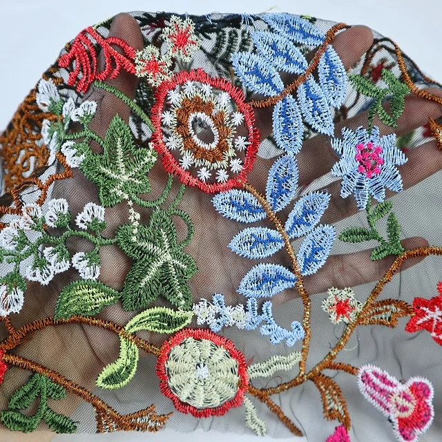 Новый дизайн, высокое качество, недорого, под заказ, полиэфирный гипюр, тюль, Цветочная Свадебная необычная сетчатая ткань, вышивка для платья