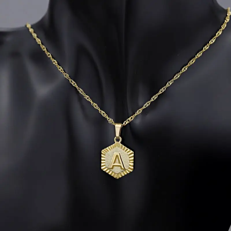 Dylam лидер продаж ожерелье оптовая продажа цепь Популярная мода 18K позолоченная нержавеющая сталь мужское с инициалом буквы