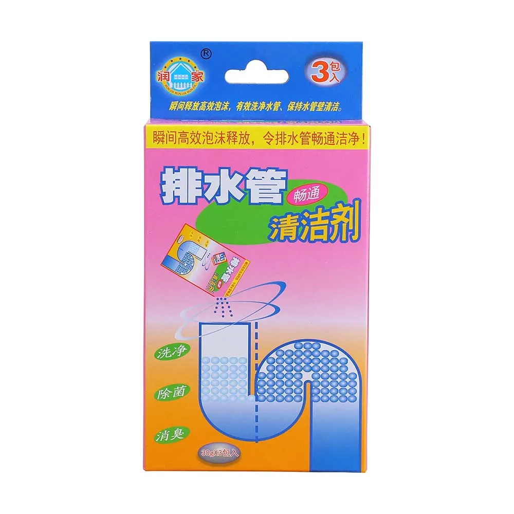 Unblock Blockage Drain Cleaner Fast Remove Blockage Cleaner Powder Non-Toxic Safe Pipe Cleaning Powder